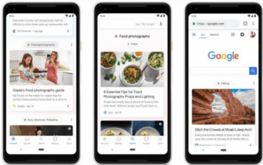 谷歌移動(dòng)端頁(yè)面增加Discover新功能